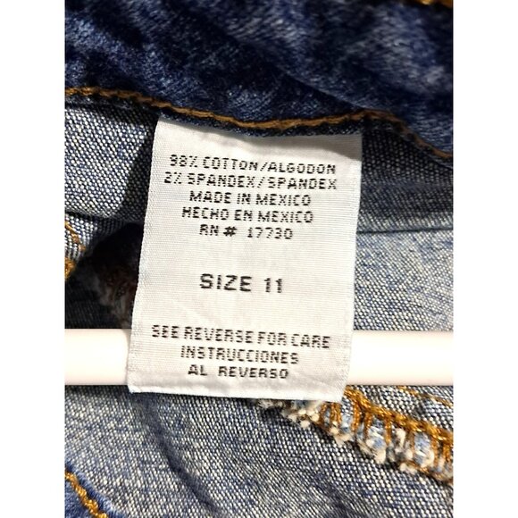 Y2K Mossimo Red Tab Low Rise Flare Jeans Stretch Size 11 Vintage - Picture 4 of 11